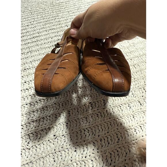 VTG Esprit Fisherman Sandals Y2K Leather Strappy Brazil Womens Size 8 Brown - Picture 8 of 9